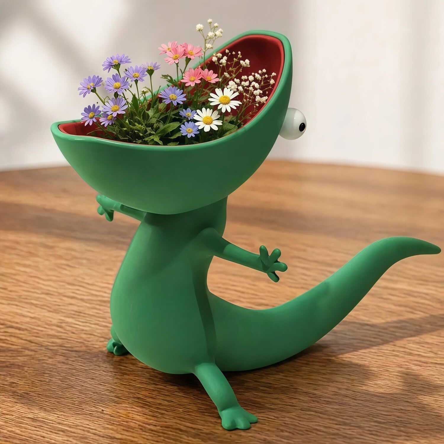 Craft Ornament of Open‑Mouthed Lizard
