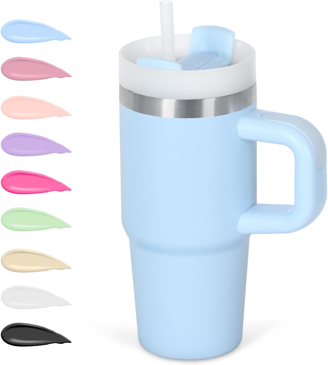 14 Oz Tumbler with Handle and Straw for Kids
