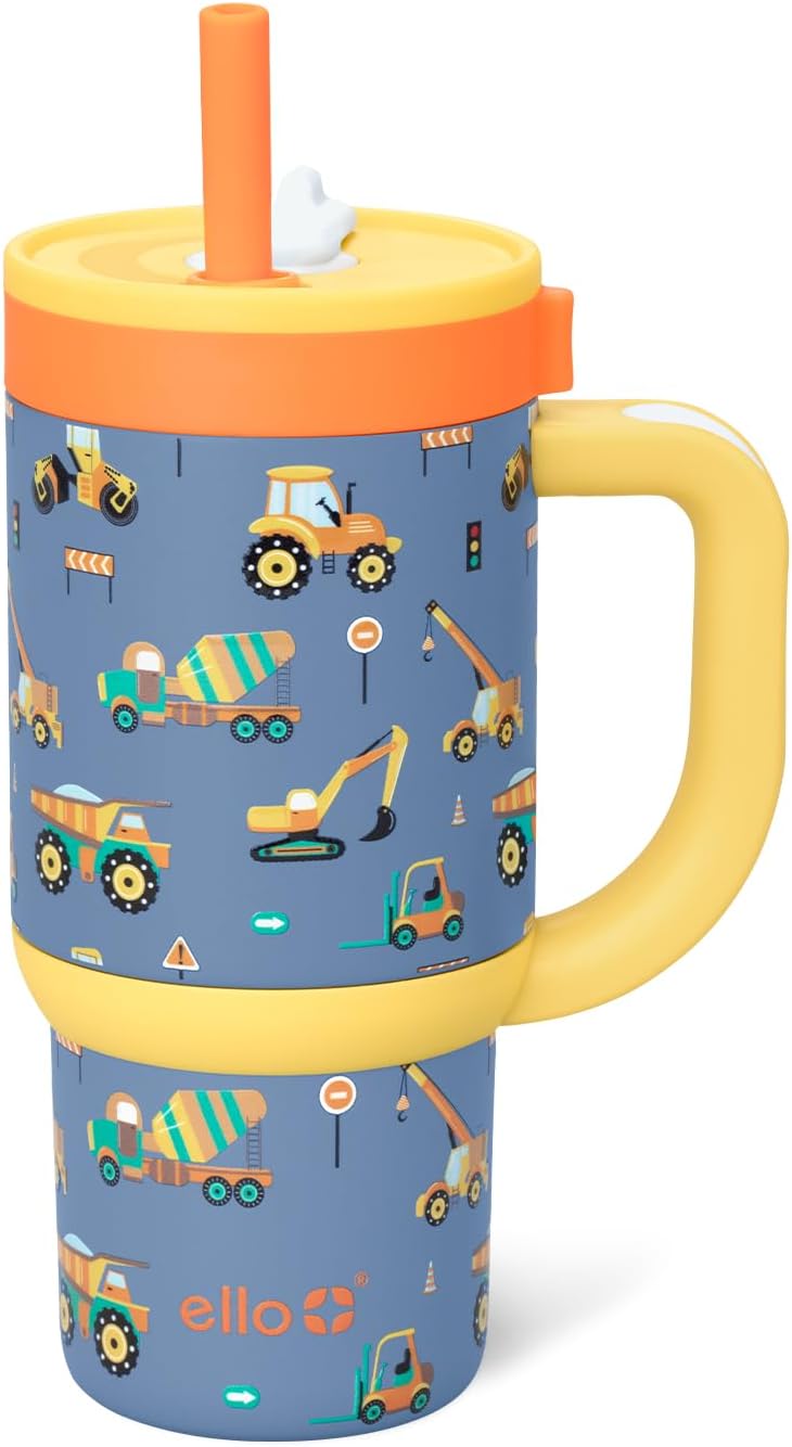 18oz Stainless Steel Kids Tumbler with Handle & Retracting Straw